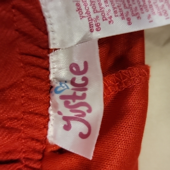 🎓kids Justice School Skirt Sz 6 Red Plaid Skort - Picture 6 of 10